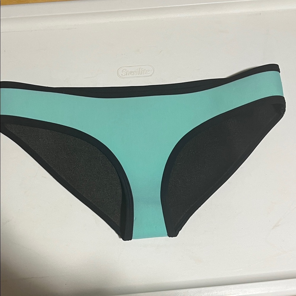 triangl neoprene swimwear Teal and Black Bikini Bottom